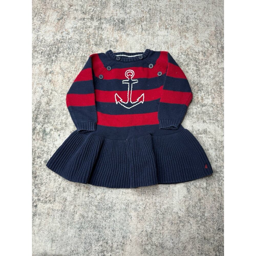 Nautica Dress 18 Months Red Navy Great Condition Nautical Coastal Preppy